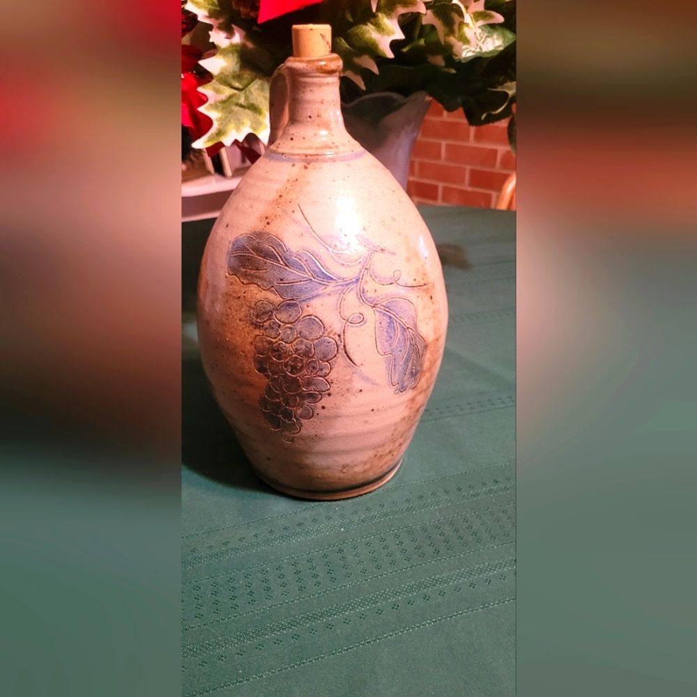 Wine moon shine pottery jug. Tan new